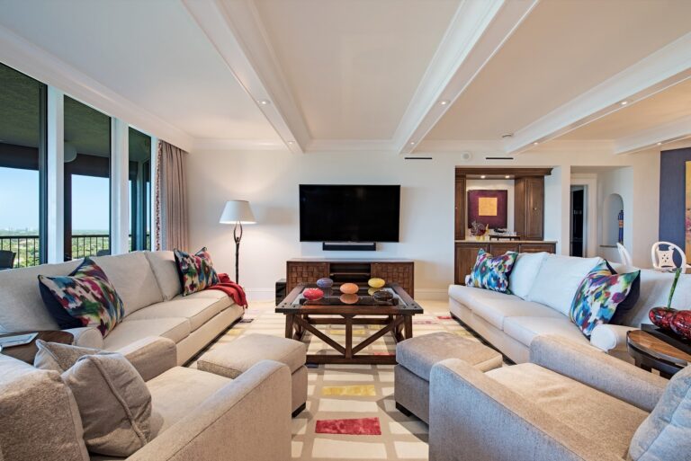 Montenero Condo Remodel Beach Style Naples FL Pelican Bay Montenero Condo Remodel Beach Style LivingRoom2